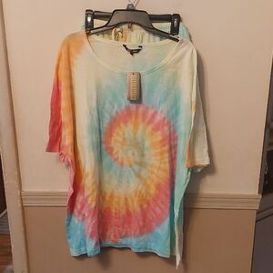 Just Love Tie Dye Multicolor Sleepwear Loungewear Shorts Set Plus Sz 3X